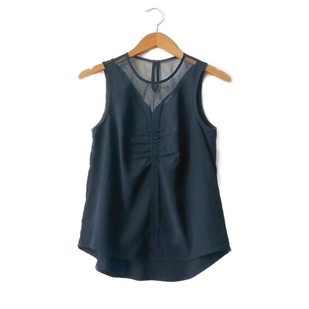 Trouve Black Mesh Yoke Tank sz S